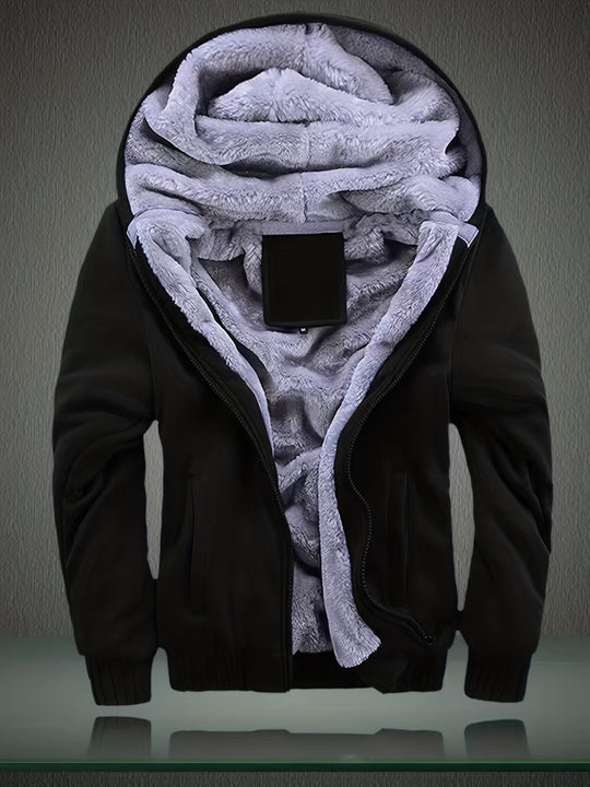 Warmer Sherpa-Hoodie mit Reißverschluss für Herren