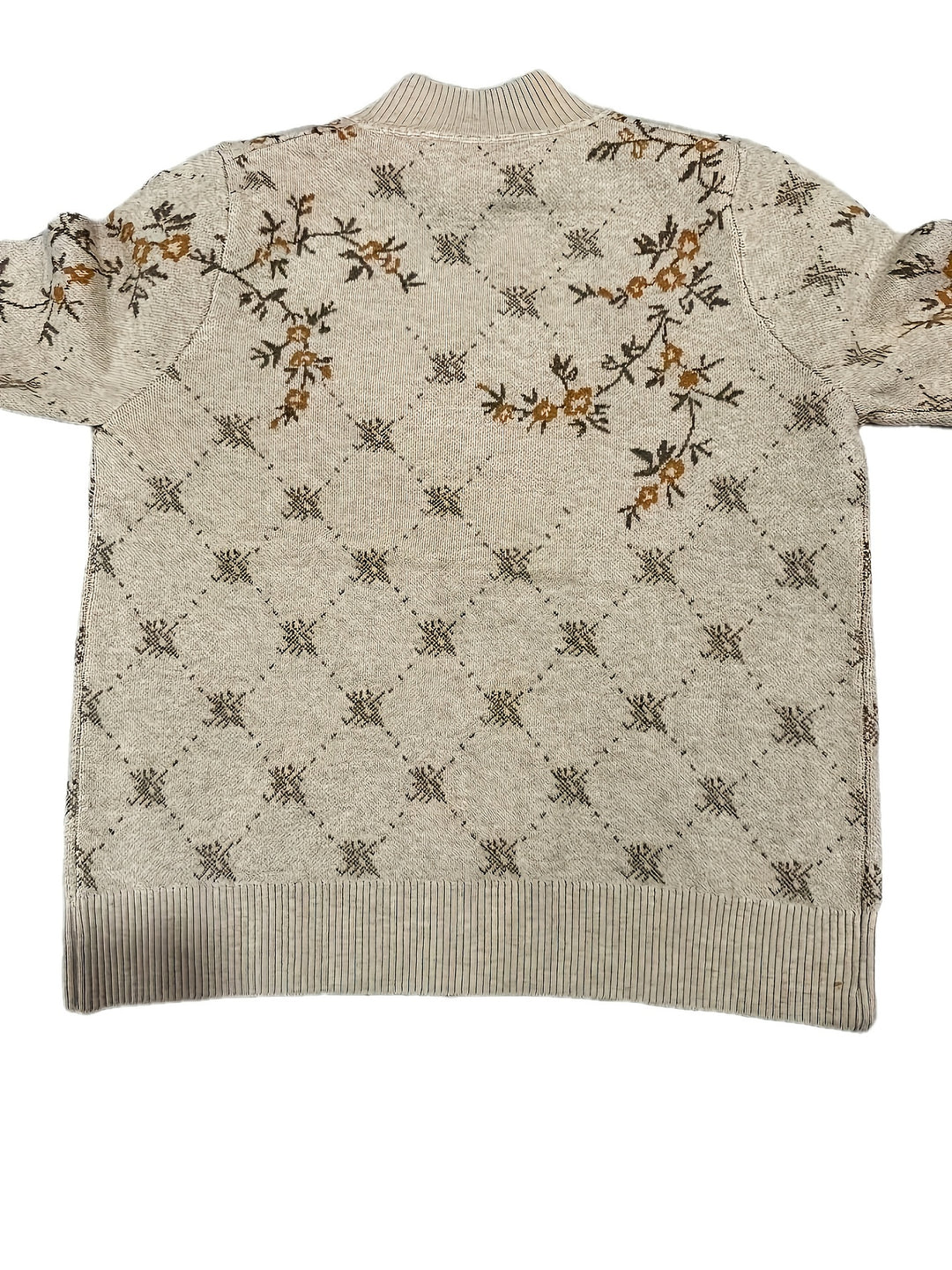 Jacquard Strickjacke mit Reißverschluss und Stehkragen für Damen