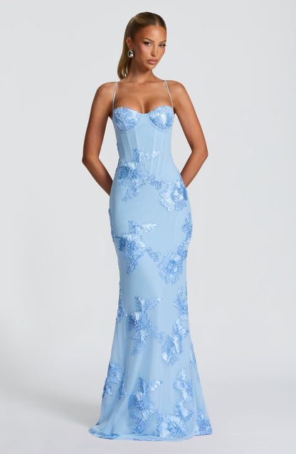 Damen Maxikleid mit Spaghettiträgern Elegantes Sommerkleid für Hochzeitsgäste