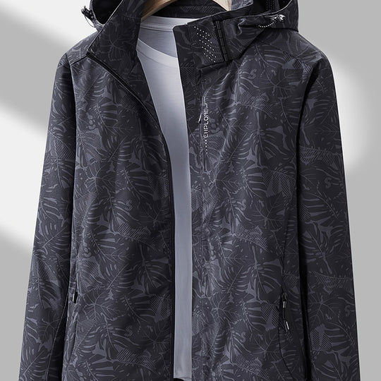Camouflage Outdoorjacke mit abnehmbarer Kapuze für Damen