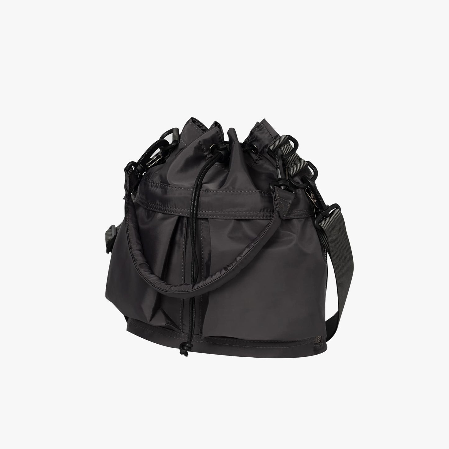 Nylon Kordelzug-Beuteltasche mit abnehmbarem Griff und Schultergurt