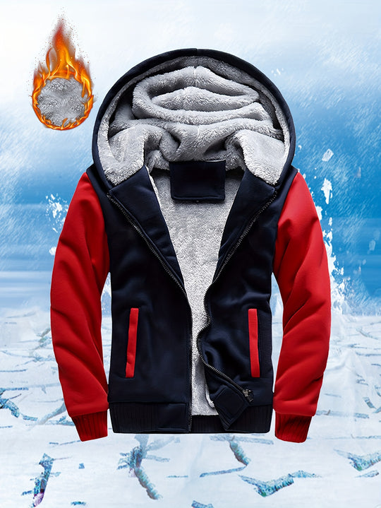Warmer Sherpa-Hoodie mit Reißverschluss für Herren