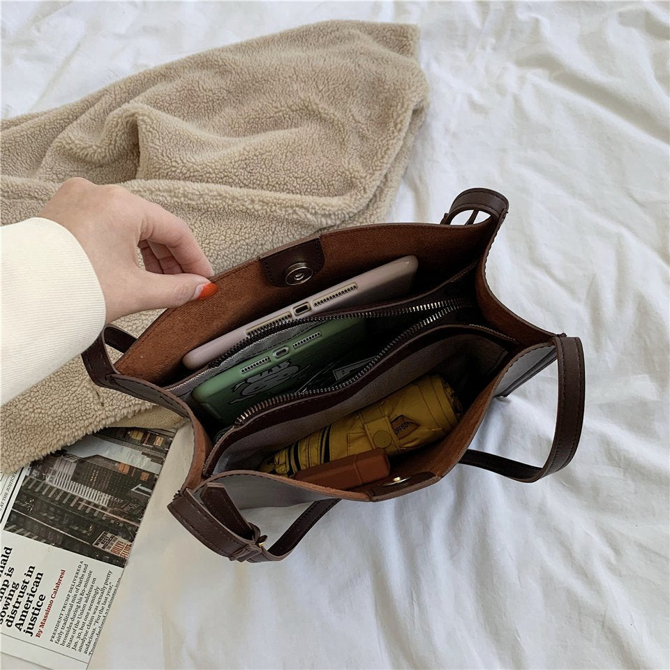 Vegane Leder-Shopper-Tasche Leicht und Strukturiert