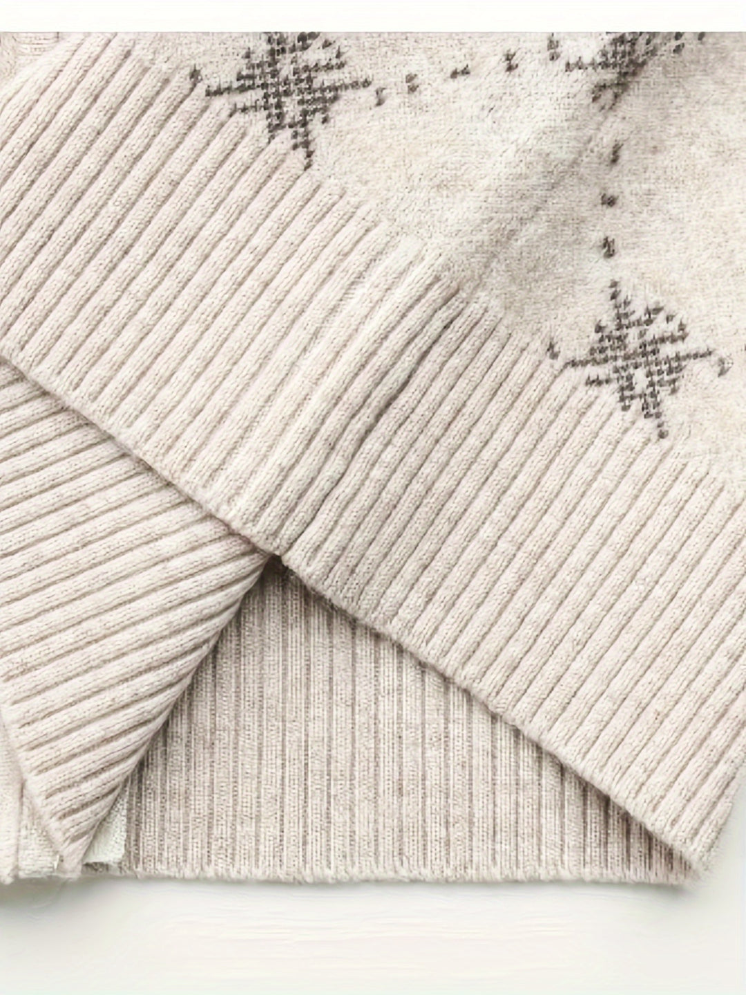 Jacquard Strickjacke mit Reißverschluss und Stehkragen für Damen