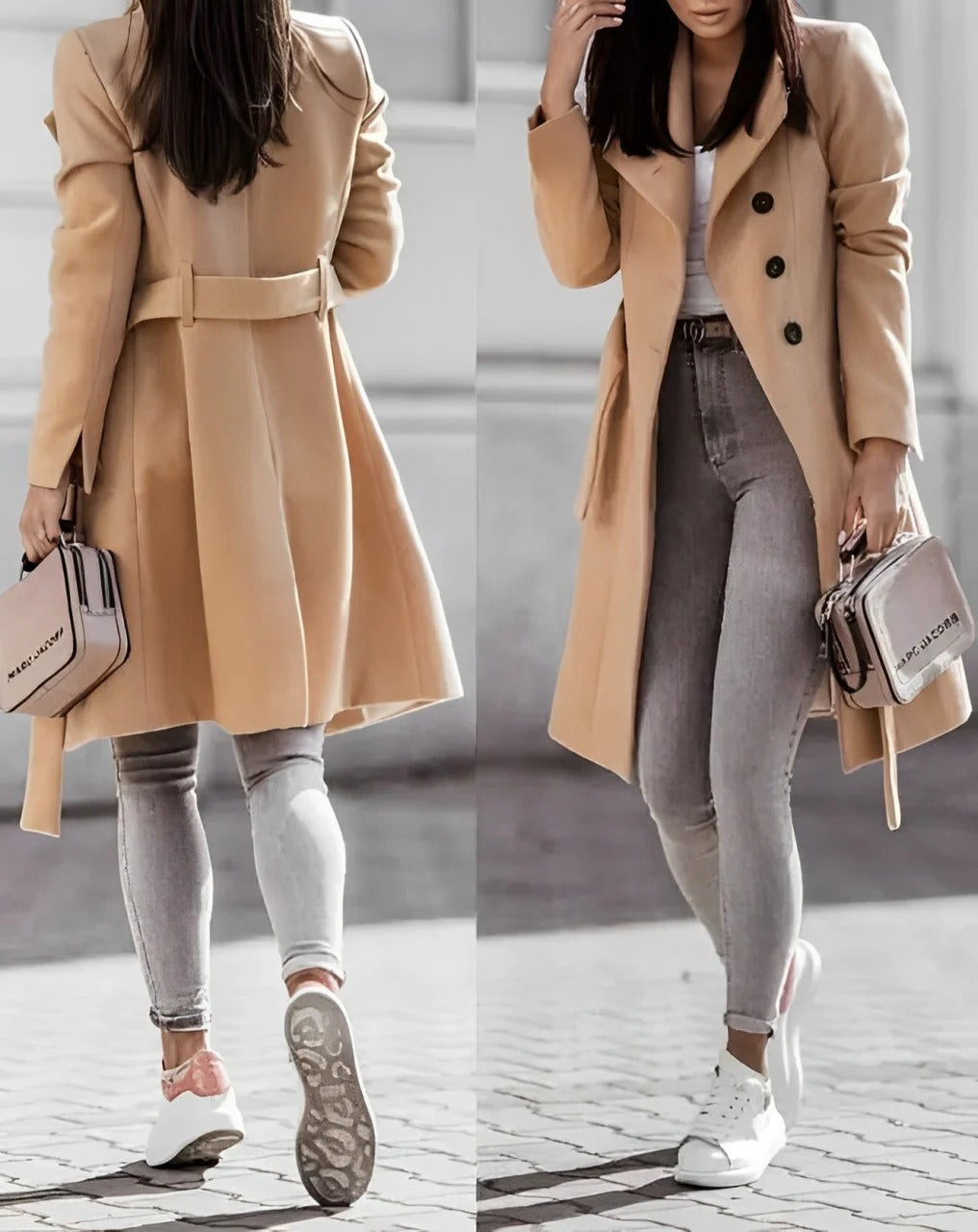 Eleganter Damen-Wollmantel mit bequemem Sitz