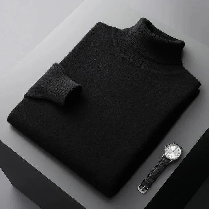 Herren Kaschmir Rollkragenpullover Mit Klassischem Design
