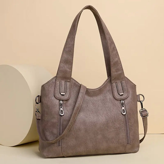Praktische Schultertasche mit Reißverschlüssen für Damen