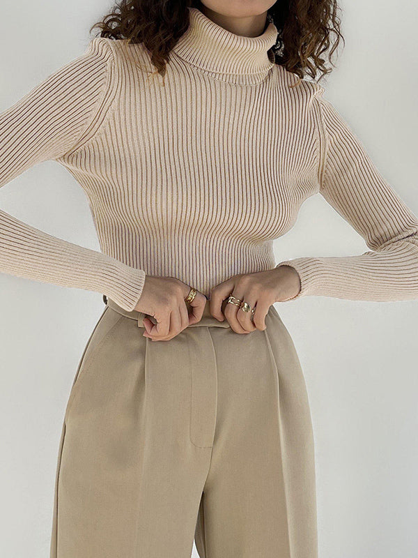 Damen Rollkragenpullover Mit Figurbetontem Schnitt