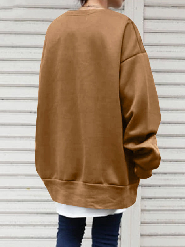 Damen Sweatshirt Mit Rundhalsausschnitt Und Lockerer Passform