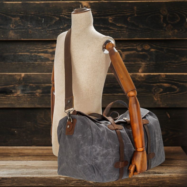 Vintage Reisetasche aus Canvas und Leder für Herren