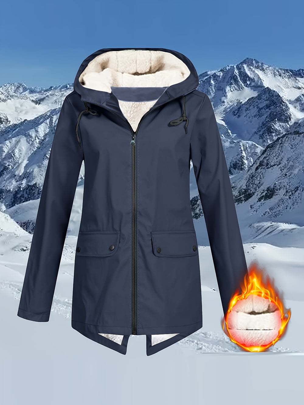 Windbreaker Jacke mit Kapuze und Reißverschluss für Damen
