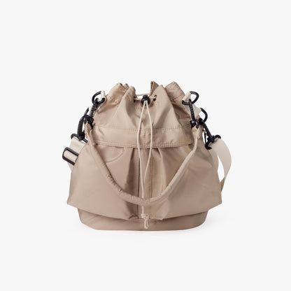 Nylon Kordelzug-Beuteltasche mit abnehmbarem Griff und Schultergurt