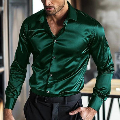 Herren Satinhemd mit Glanzfinish