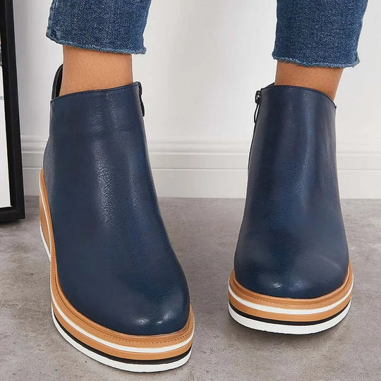 Damen Stiefel Mit Seitlichem Reißverschluss Und Klassischem Design