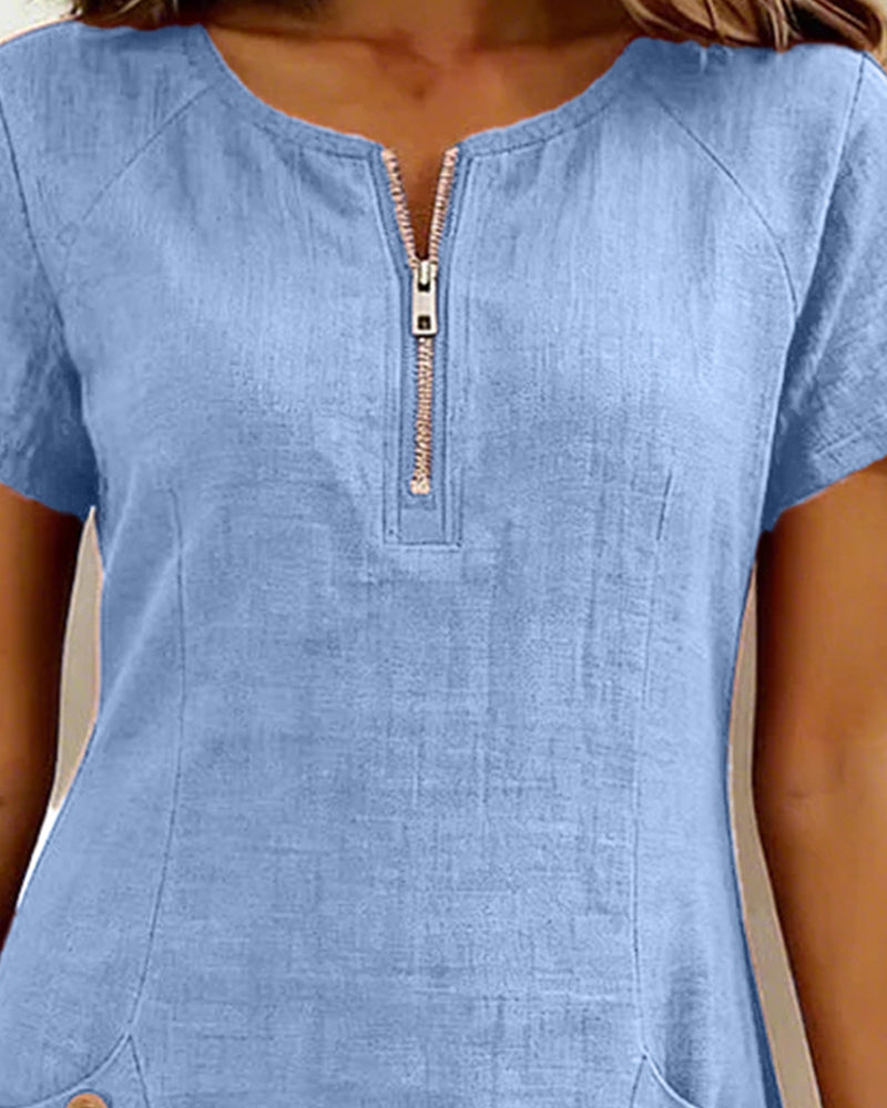 Leinenkleid mit A-Linien-Schnitt und weicher Haptik