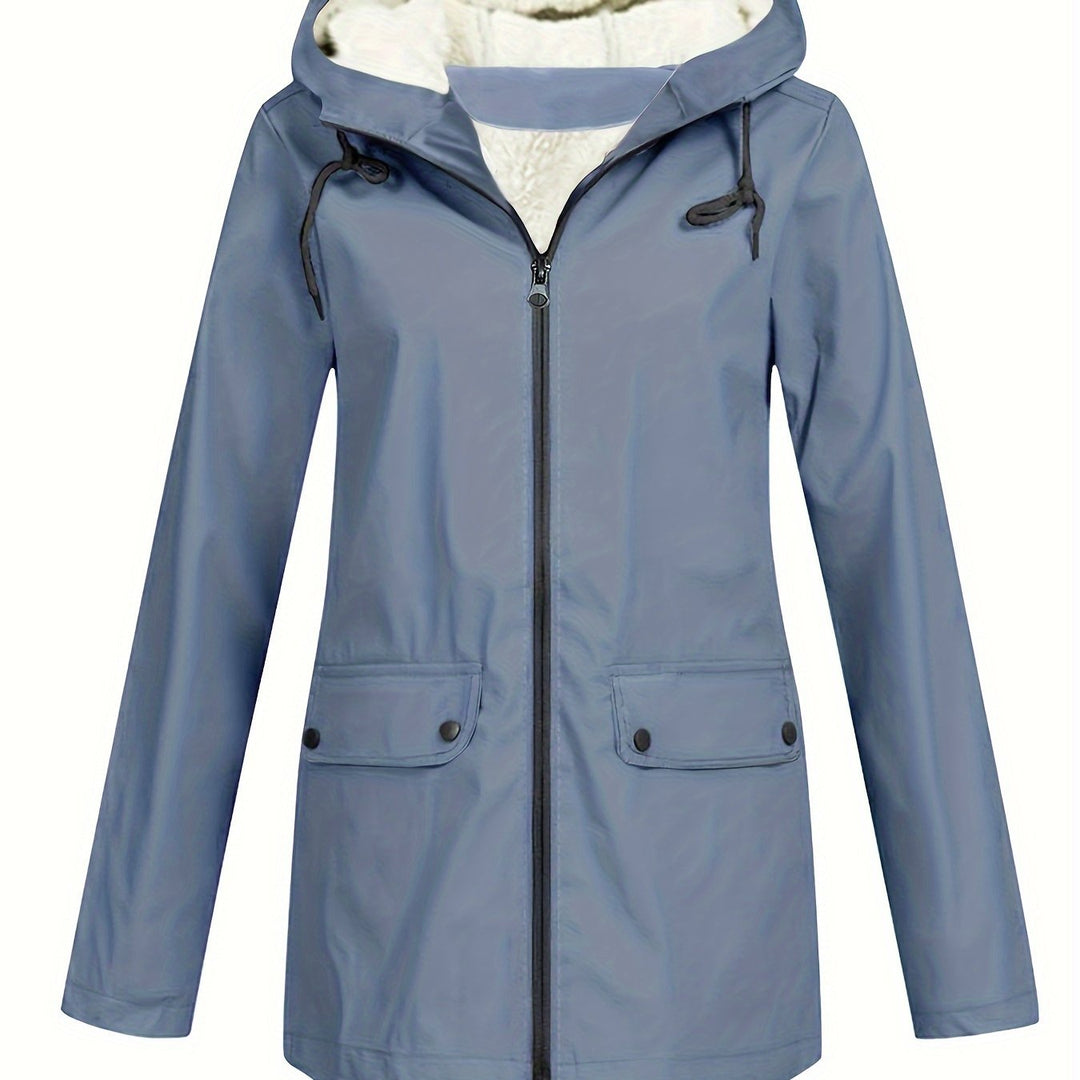Windbreaker Jacke mit Kapuze und Reißverschluss für Damen