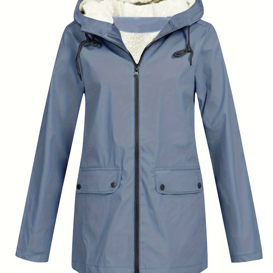 Windbreaker Jacke mit Kapuze und Reißverschluss für Damen
