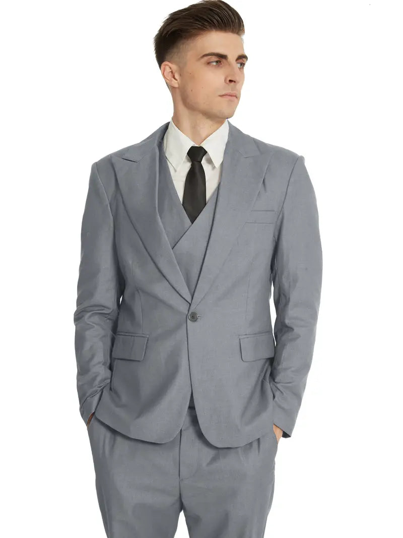 Herren Anzug Dreiteilig Mit Blazer Weste Und Hose