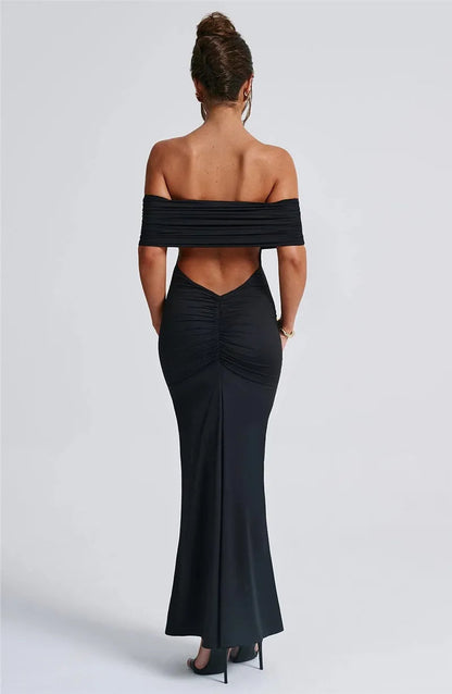 Trägerloses, rückenfreies, sexy Maxikleid