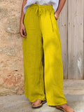 Damen Casual Baumwoll-Leinen-Hose