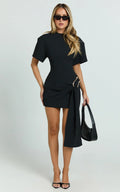 Mini-Kleid Eng anliegend Schwarz Bodycon