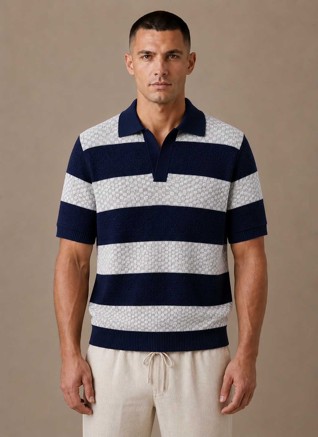 Herren Poloshirt aus Baumwolle mit Streifen, Regular Fit
