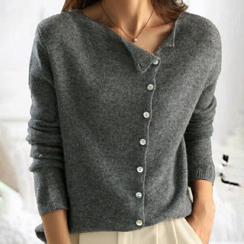 Damen Pullover Mit Knopfleiste Im Eleganten Design