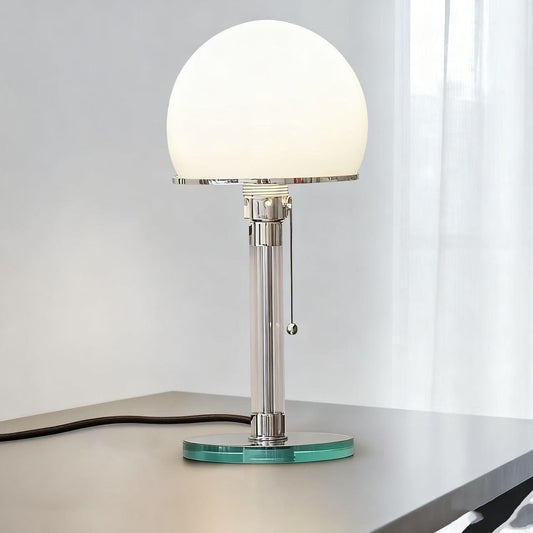 Tischlampe Glas Bauhaus Design mit Zugschalter