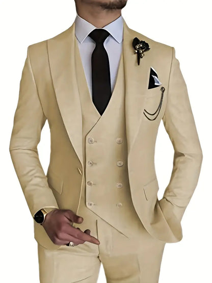 Herren Anzug Dreiteilig Mit Blazer Weste Und Hose