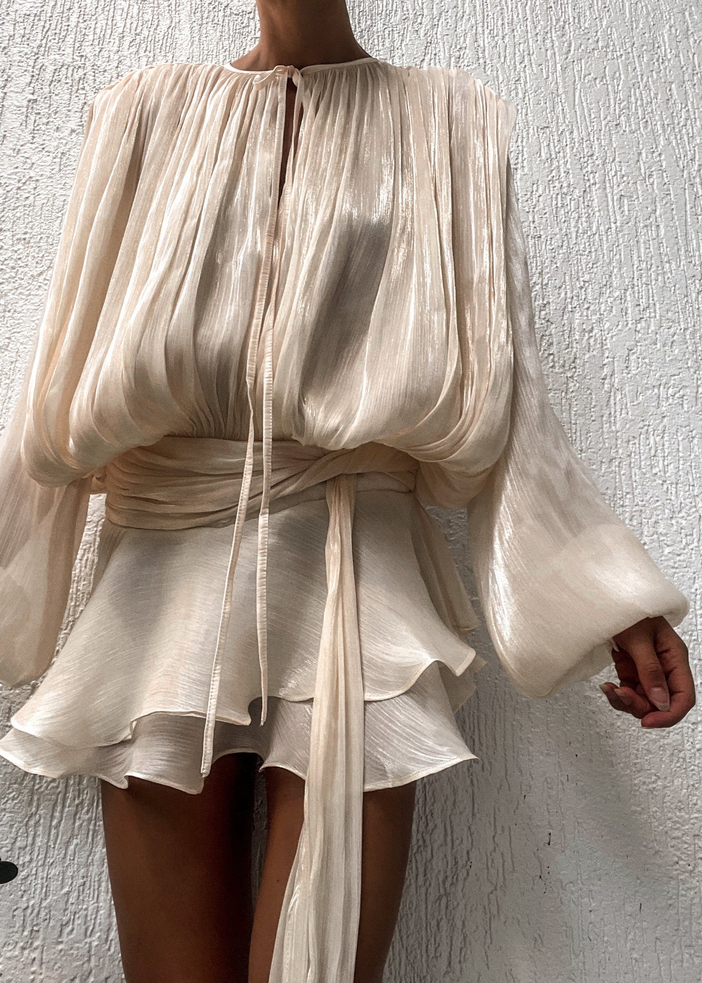 Champagner Satin Slip Kleid