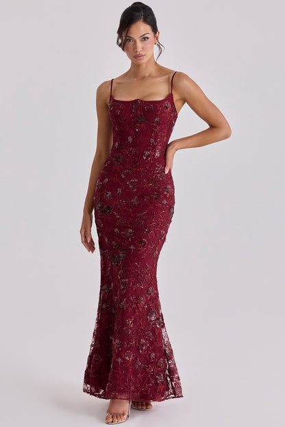Gestricktes Maxikleid mit langen Ärmeln für Damen