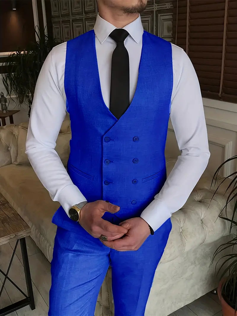 Herren Anzug Dreiteilig Mit Blazer Weste Und Hose