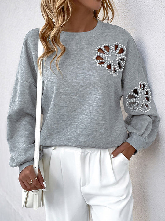 Damen Sweatshirt Mit Puffärmeln Und Cut Out Details