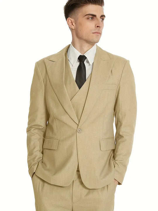 Herren Anzug Dreiteilig Mit Blazer Weste Und Hose