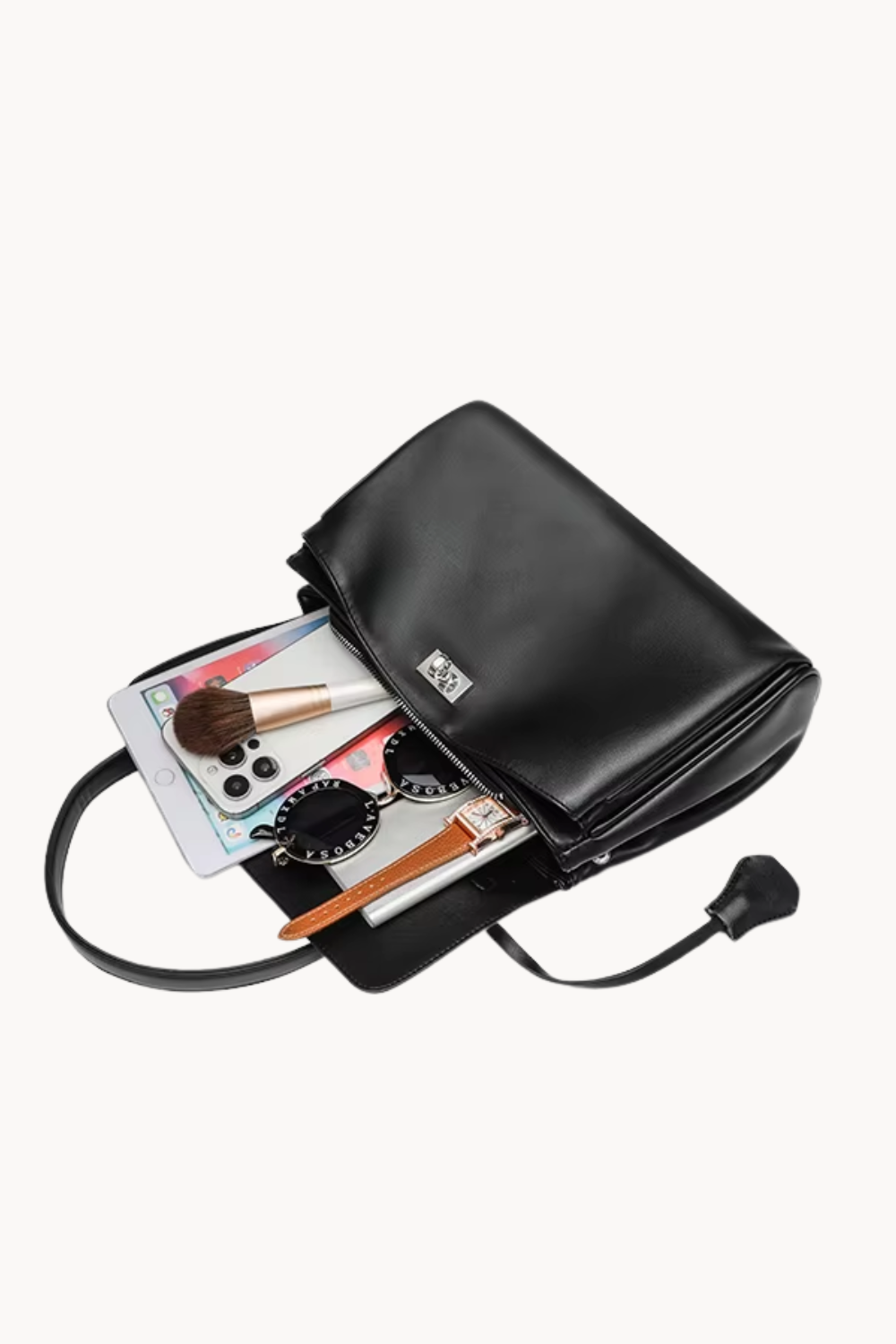 Elegante Business Schultertasche aus veganem Leder für Damen