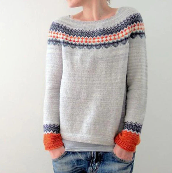 Damen Retro Pullover Mit Vintage Design