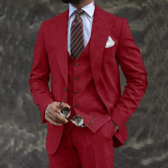 Herren Anzug Dreiteilig Slim Fit Für Hochzeit Und Business