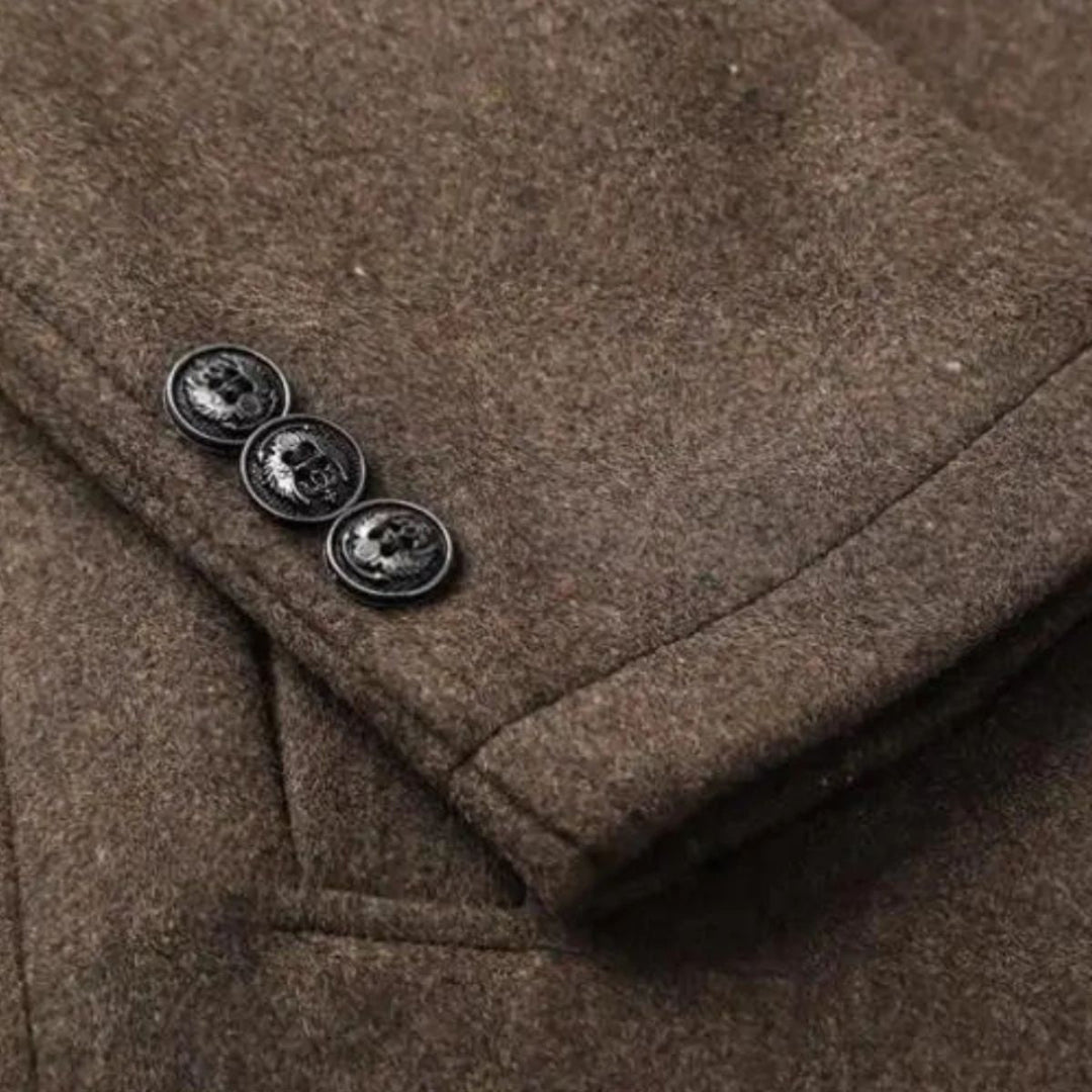 Herren Wollmantel Mit Klassischem Winter Design