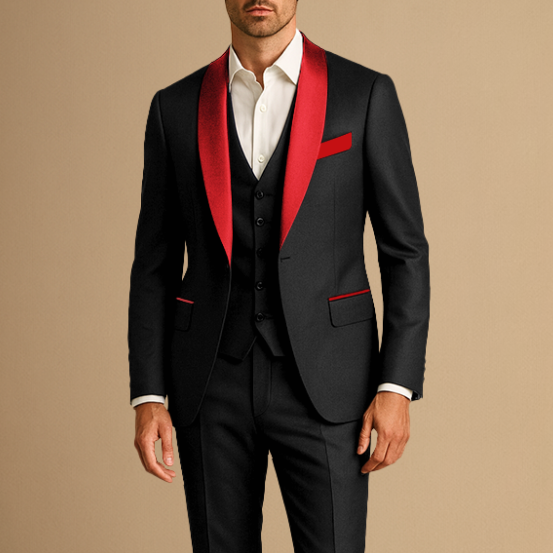 Eleganter Dreiteiliger Smokinganzug Für Herren