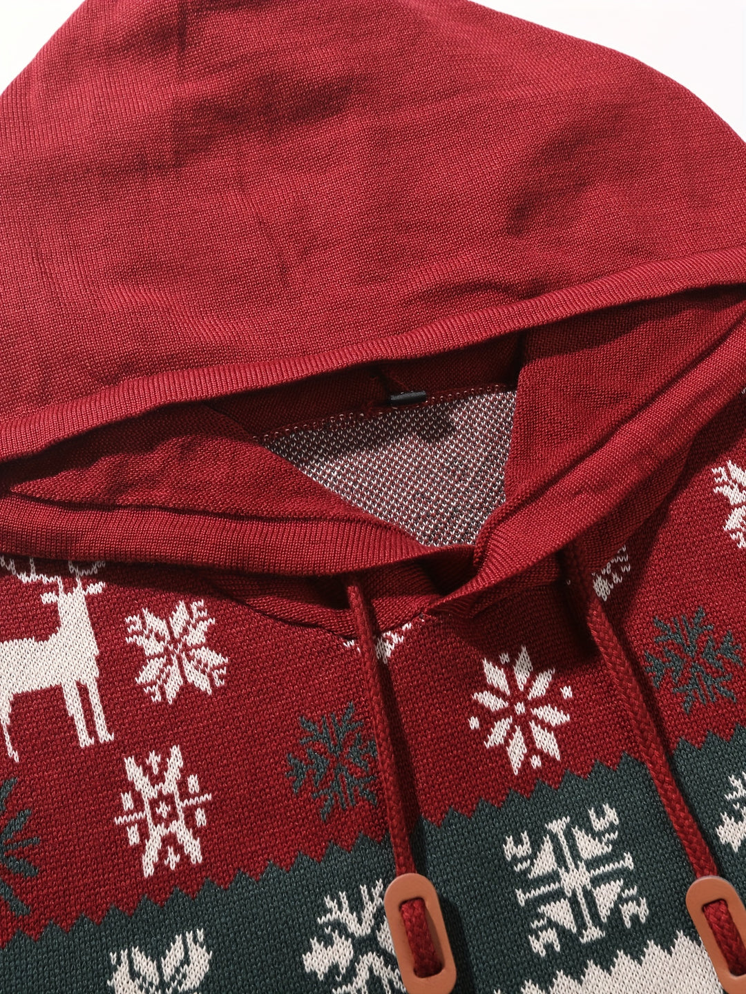 Weihnachtspullover mit Kapuze und Rentiermuster für Herren