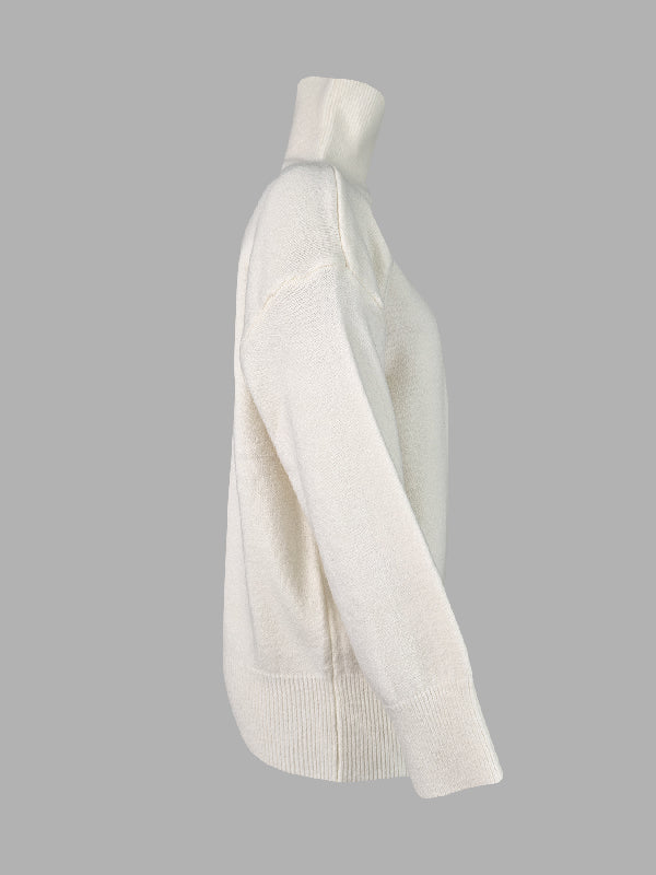 Damen Rollkragenpullover Mit Lockerem Schnitt
