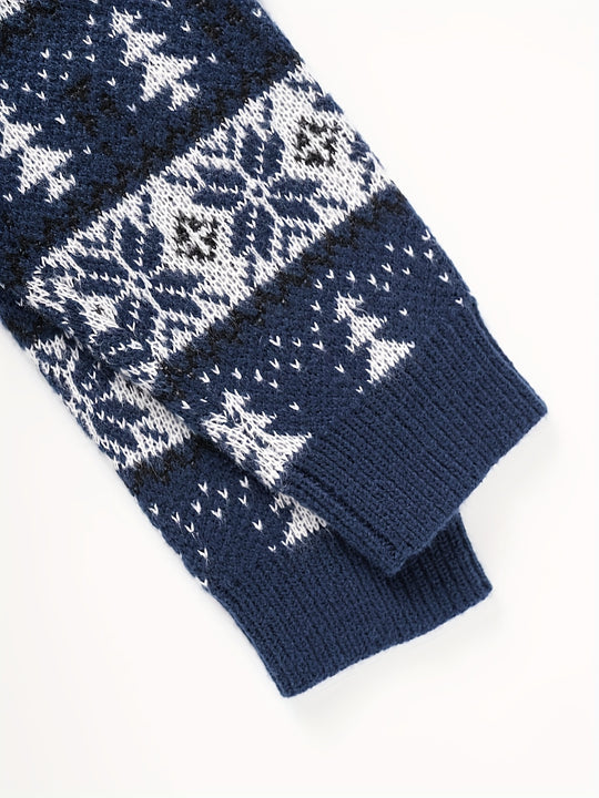 Weihnachtspullover mit Rentier- und Schneeflockenmuster für Herren