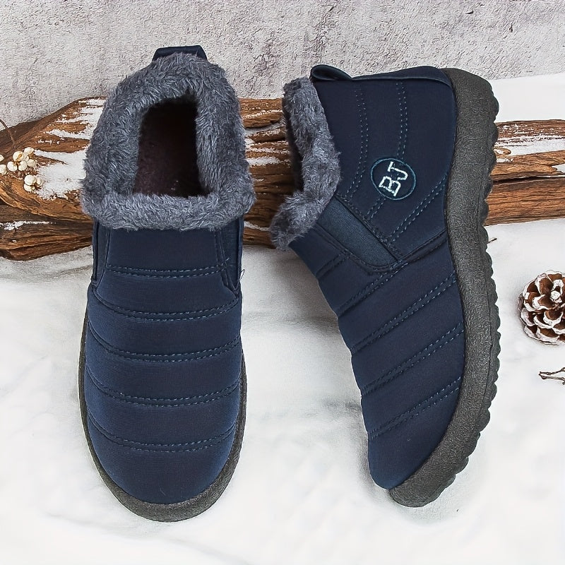 Gefütterte Slip-On Schneestiefel mit Profilsohle für Damen