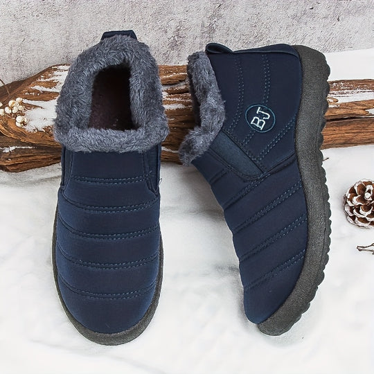 Gefütterte Slip-On Schneestiefel mit Profilsohle für Damen