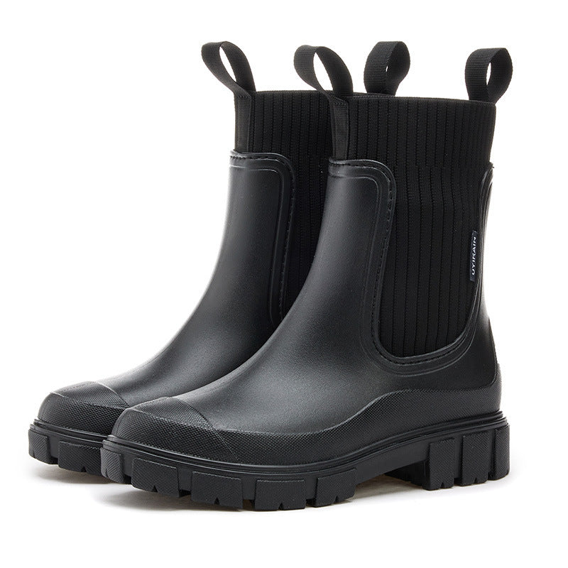 Damen Gummistiefel Mit Rutschfester Sohle Für Regenwetter