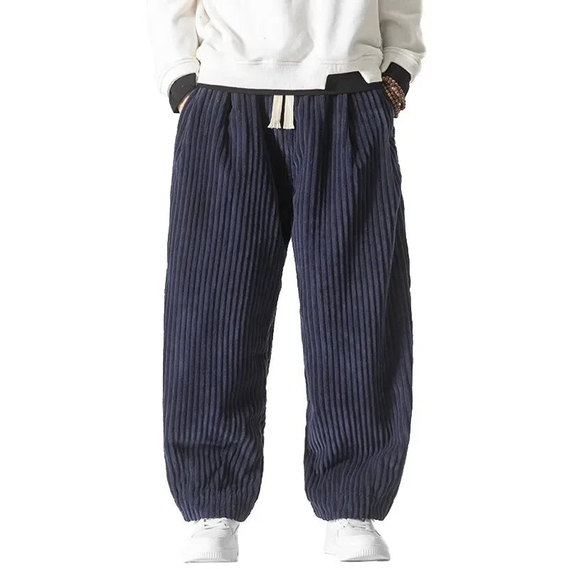 Herren Cordhose Mit Weitem Bein Und Kordelzug