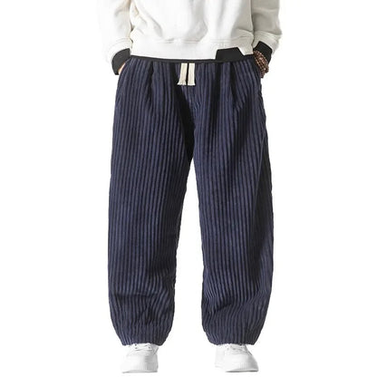 Herren Cordhose Mit Weitem Bein Und Kordelzug