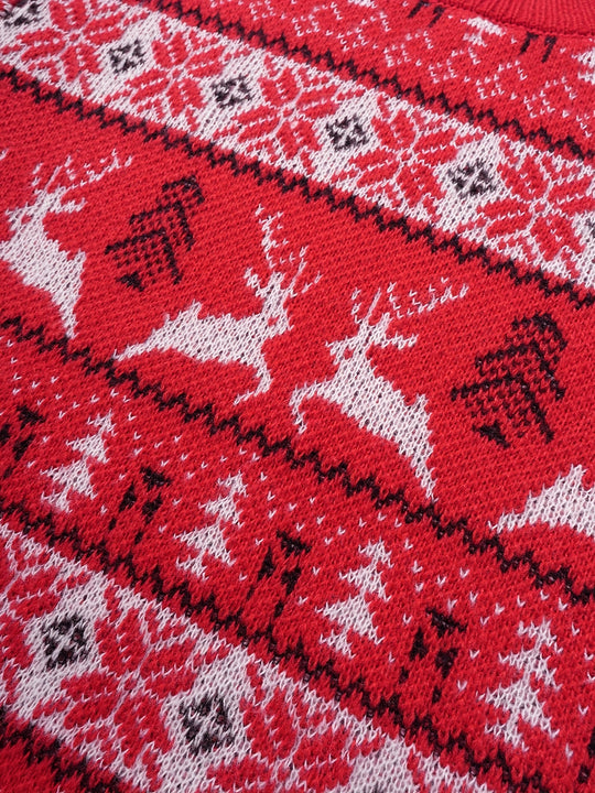 Weihnachtspullover mit Rentier- und Schneeflockenmuster für Herren