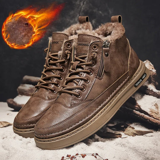 Herren Winterstiefel Mit Fleecefutter Und Rutschfester Sohle