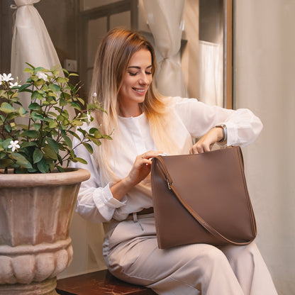 Vegane Leder-Shopper-Tasche Leicht und Strukturiert